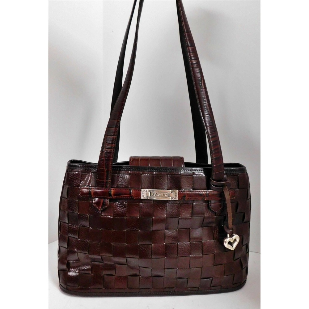 Brighton Brown Woven Leather Medium‎ Tote Shoulder Bag